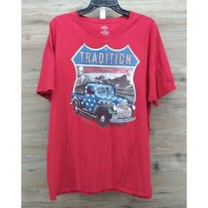 Celebrate Patriotic Shirt Size XL Tradition Driven by Freedom Truck Red USA